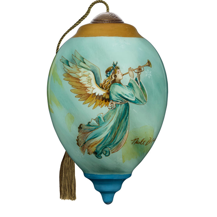  Angels We Have Heard On High Nicole DeCamp Hand-Painted Blown Glass Ornament