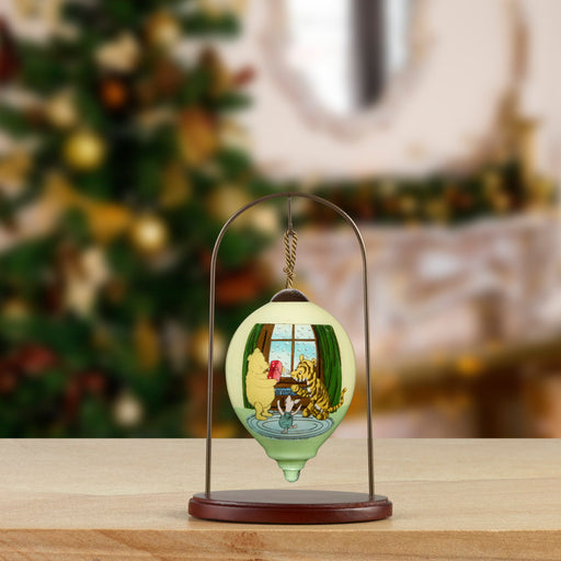 Classic Pooh A Gift From The Heart Pooh Piglet Tigger Hand-Painted Blown Glass Ornament