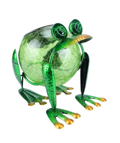 LED Solar Glass & Metal Frog