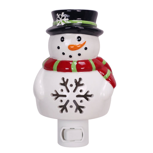 Ceramic Snowflake Snowman Holiday Night Light