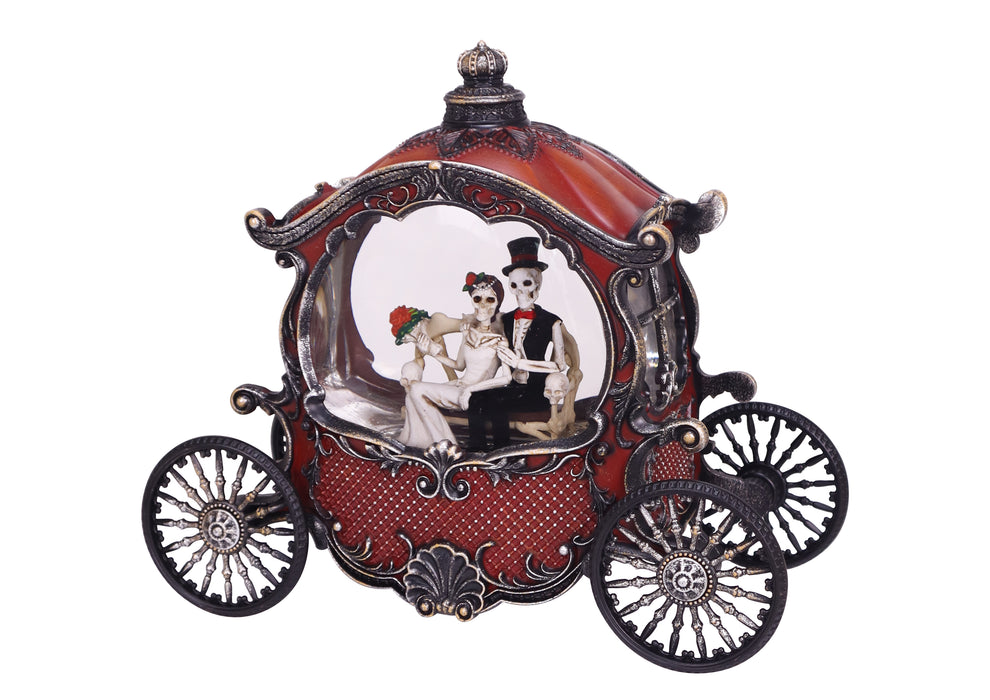 9" Halloween Glitter Skeleton Carriage