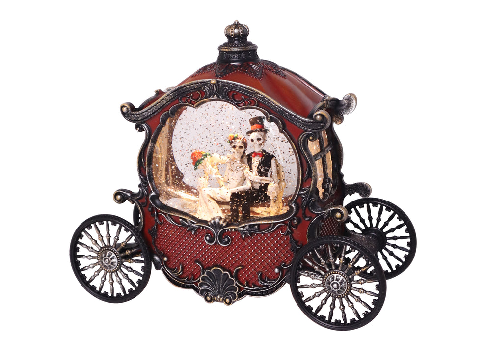 9" Halloween Glitter Skeleton Carriage