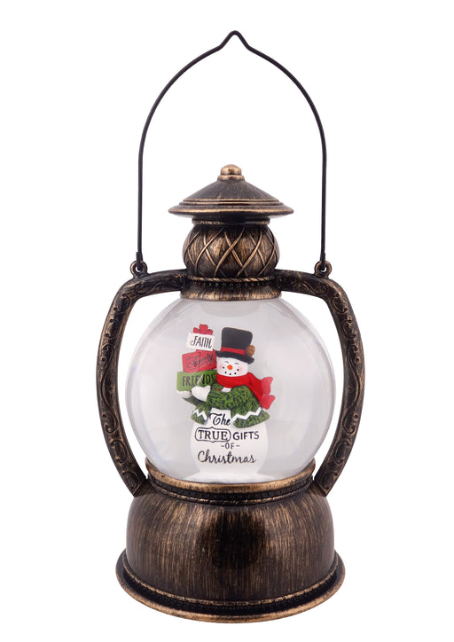 Faith Family Friends LED Round Glitter Lantern with Handle