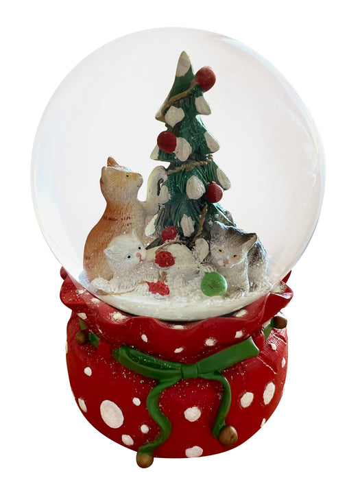 Musical Holiday Cats Water Globe — Trudy\'s Hallmark