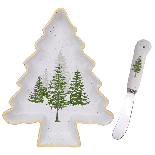Pine Forest Snack Plate & Spreader