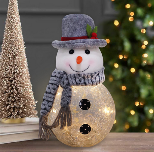 LED Glass Frosty Snowman