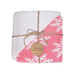 Velvety Fleece and Sherpa Pink Snowflake Blanket