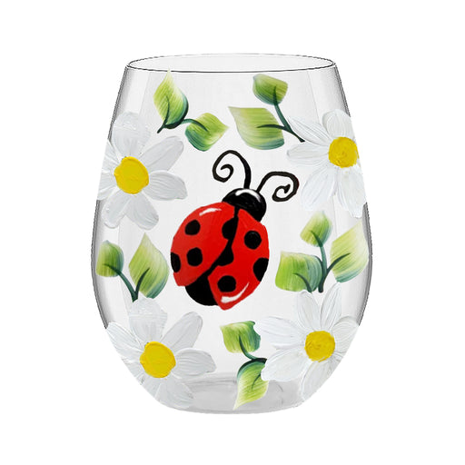 Ladybug Stemless Wine Glass