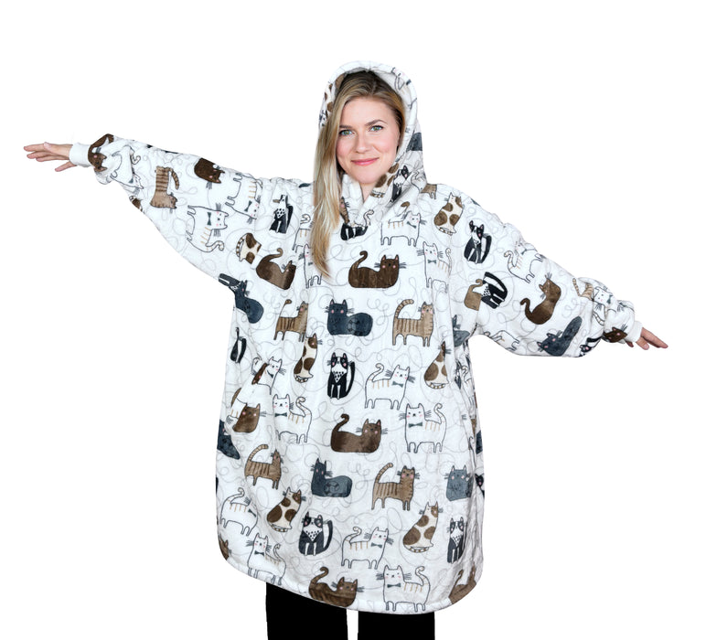 Cozy Kitty Oversized Blanket Pullover