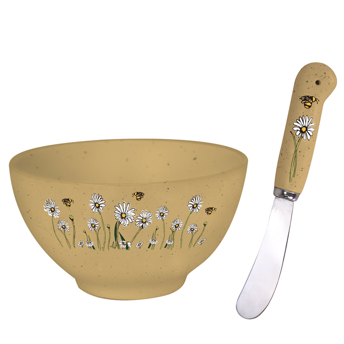 Daisy & Bee Dip Bowl with Spreader