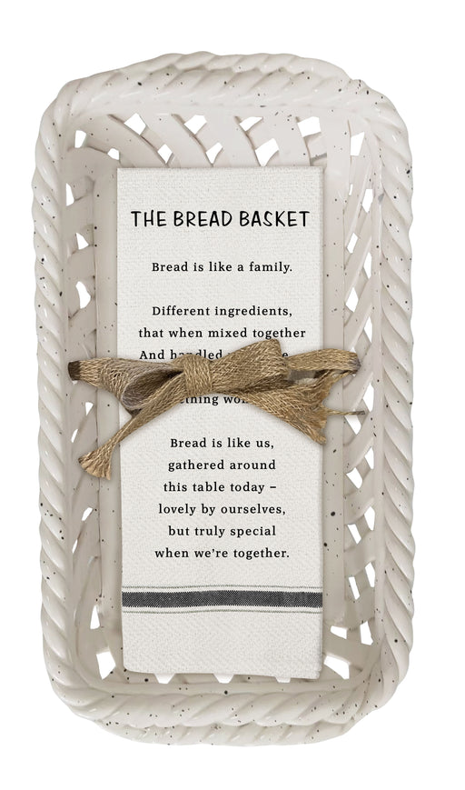 The Giving Bread Basket w/Tea Towel
