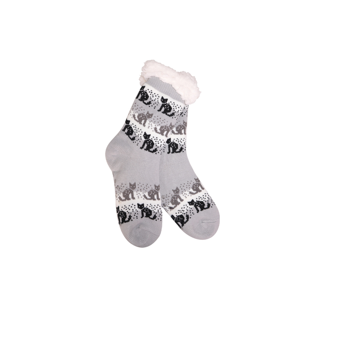 Paw Print Paradise Thermal Slipper Socks cats