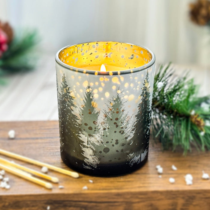 Mercury Glass Pine Forest Candle