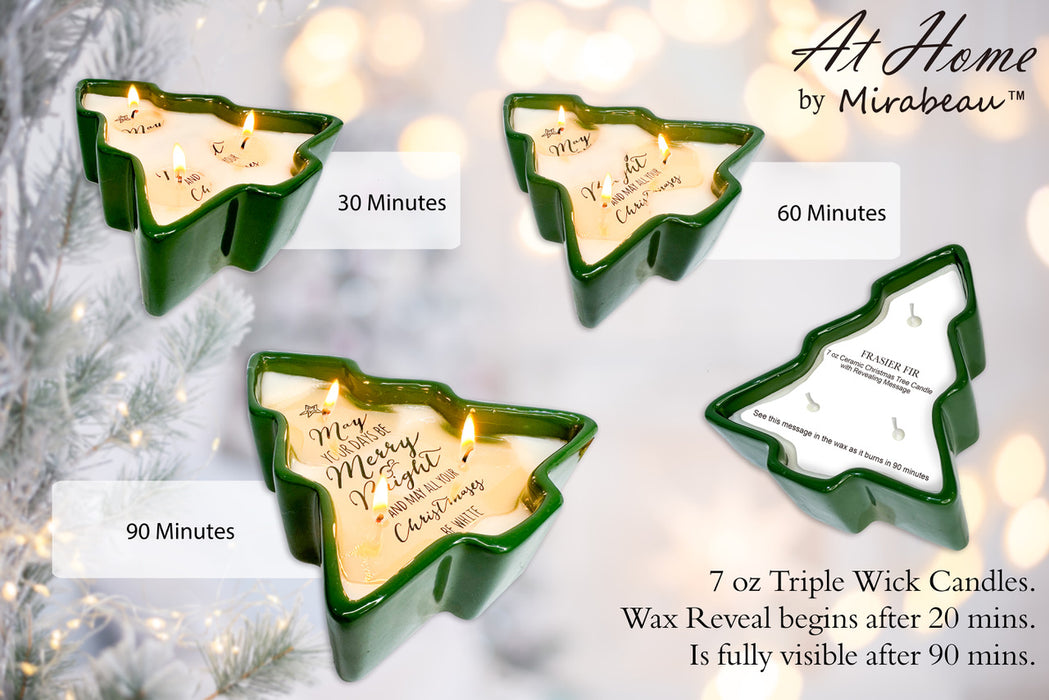 Ceramic Christmas Tree Message Reveal Candle