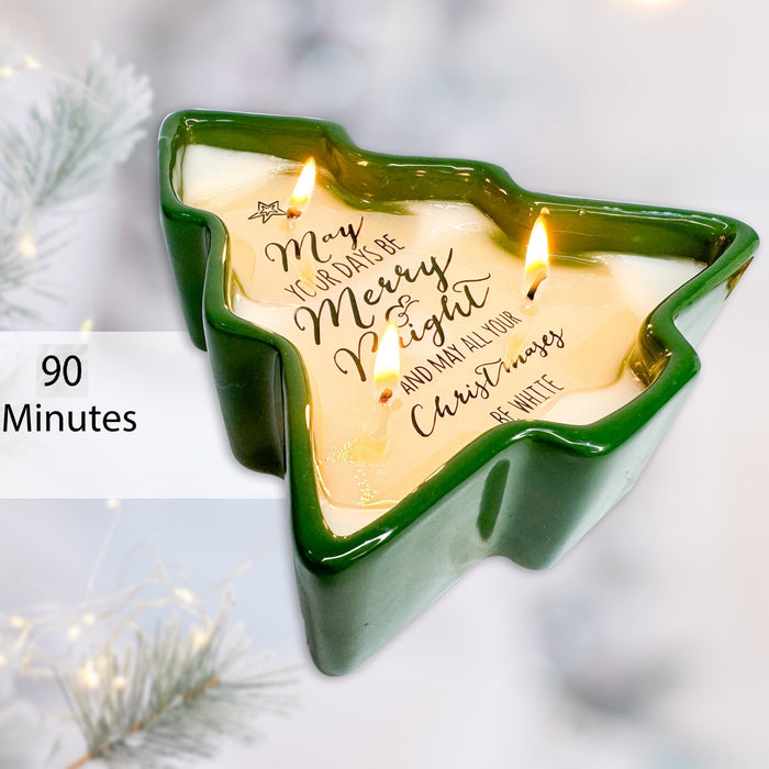 Ceramic Christmas Tree Message Reveal Candle