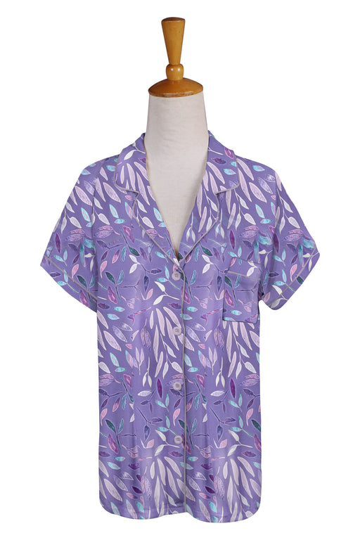 Purple Willow Short Pajama Top
