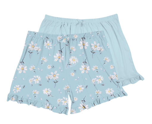 Blue Daisy Lounge Shorts, Set of 2