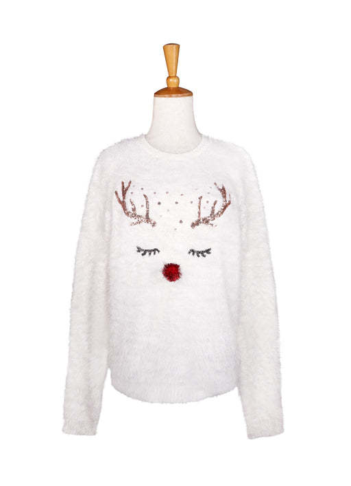 Rachael Radiant Reindeer Sequin Sweater