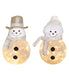 LED Glass Ivory and Gold Snowman