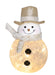 LED Glass Ivory and Gold Snowman top hat