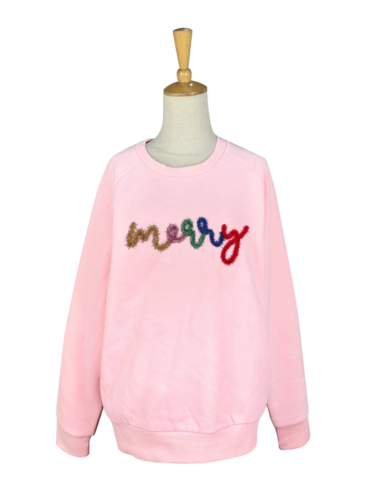 Merry Tinsel Pink Sweatshirt