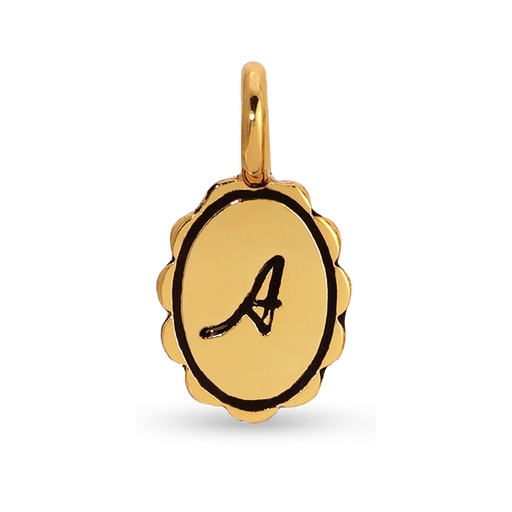 Charm Garden - Scalloped Initial Charm - Gold - A