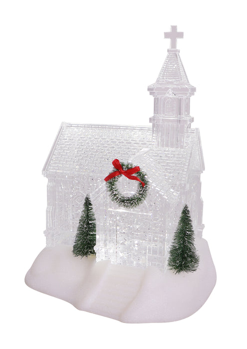 Ivory Christmas Village Glitter Church