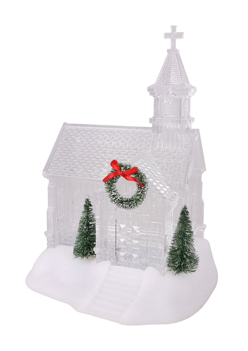 Ivory Christmas Village Glitter Church