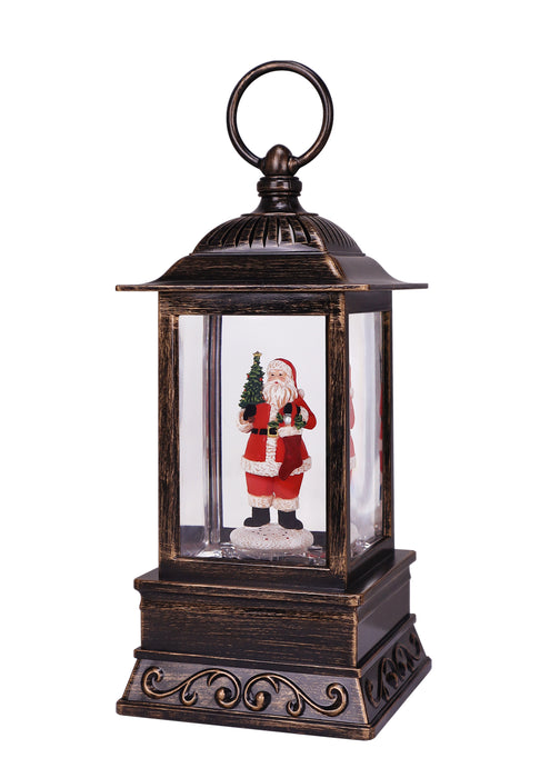 Santa with Stocking Glitter Lantern