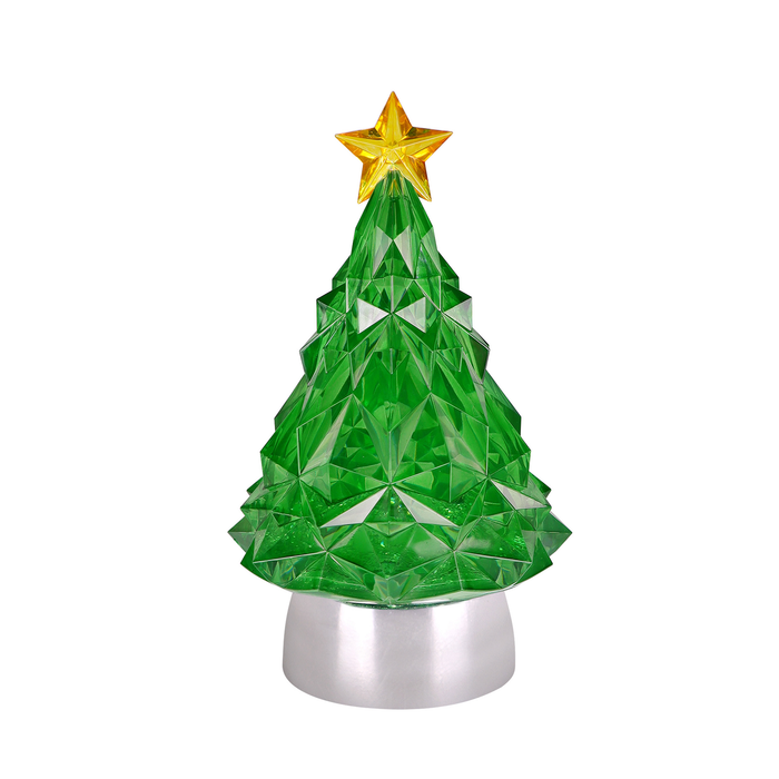 9" LED Blowing Glitter Tree green