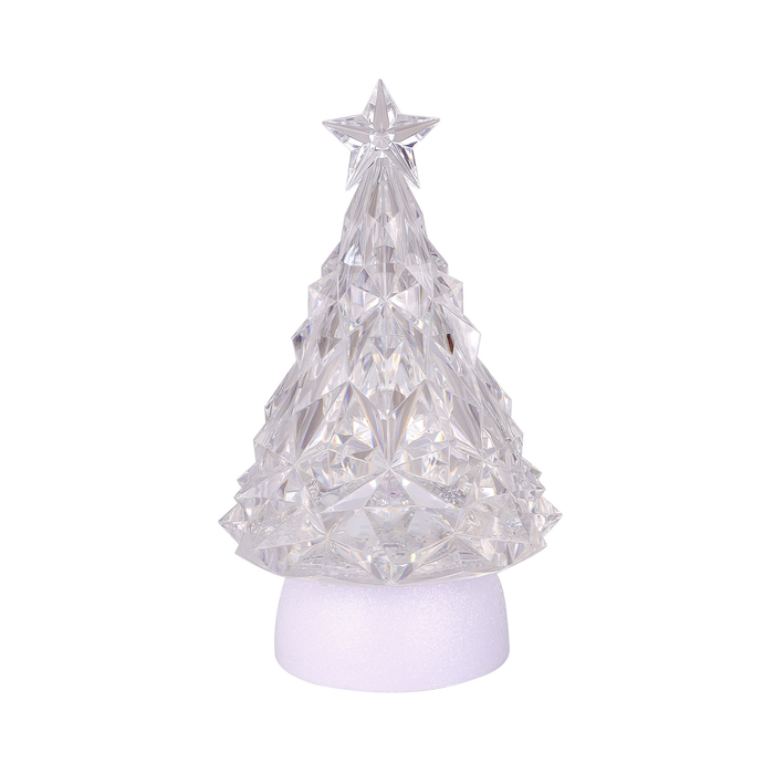 9" LED Blowing Glitter Tree silver