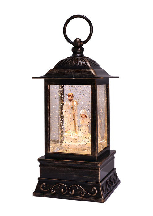 Ivory Nativity Glitter Lantern