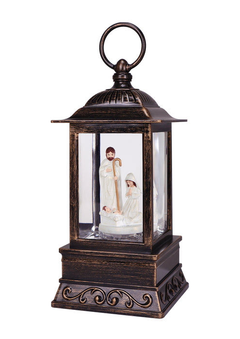 Ivory Nativity Glitter Lantern