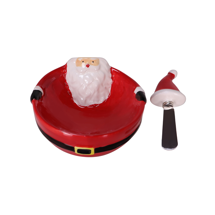 Santa Dip Bowl & Hat Spreader Set