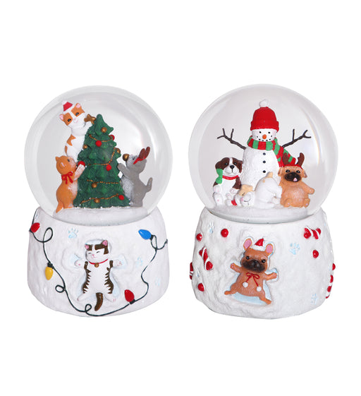 Musical Paw-liday Pets Water Globe