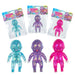 Three colorful baby dolls in packaging on a white background