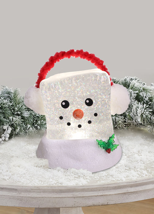 Ice Cube Glitter Snowman Face