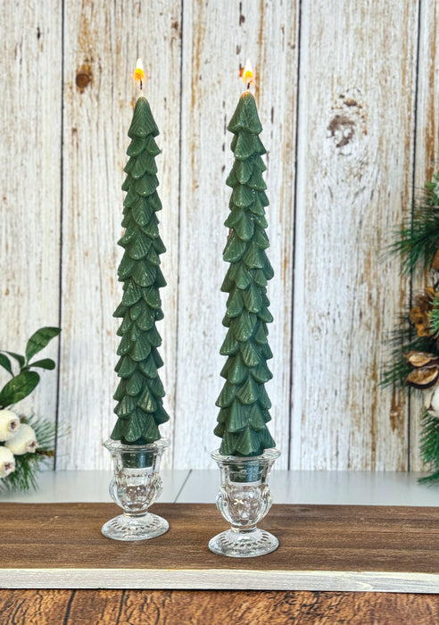 Tree Taper Candle Set - Green