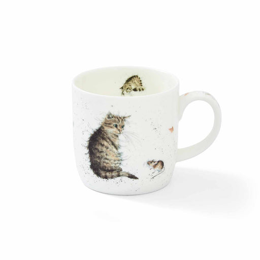 Mug with cat and mouse design on a white background