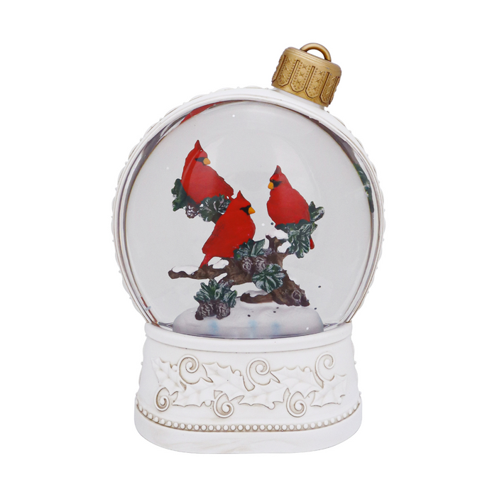 Cardinal Trio Ornament Glitter Lantern