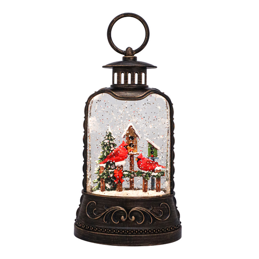 Christmas Cardinal Birdhouse Glitter Lantern