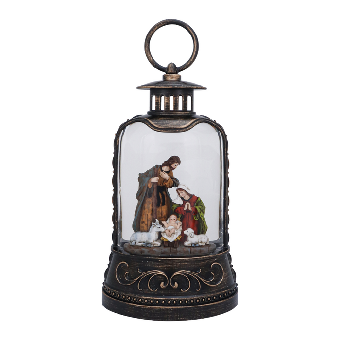 Decorative lantern with a scene inside on a white background