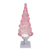 Decorative Christmas tree with pink lights on a white background
