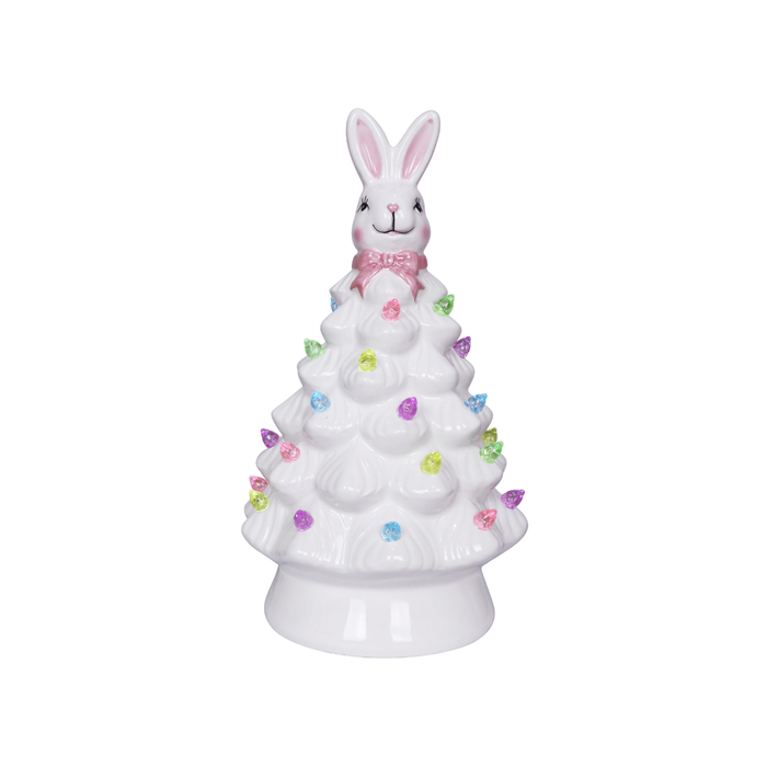 8" LED Ceramic Easter Bunny Tree