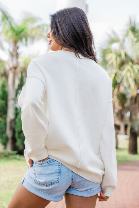 Amelia American Flag Crochet Sweater