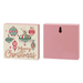 Pink block with 'Merry Christmas' design on a white background