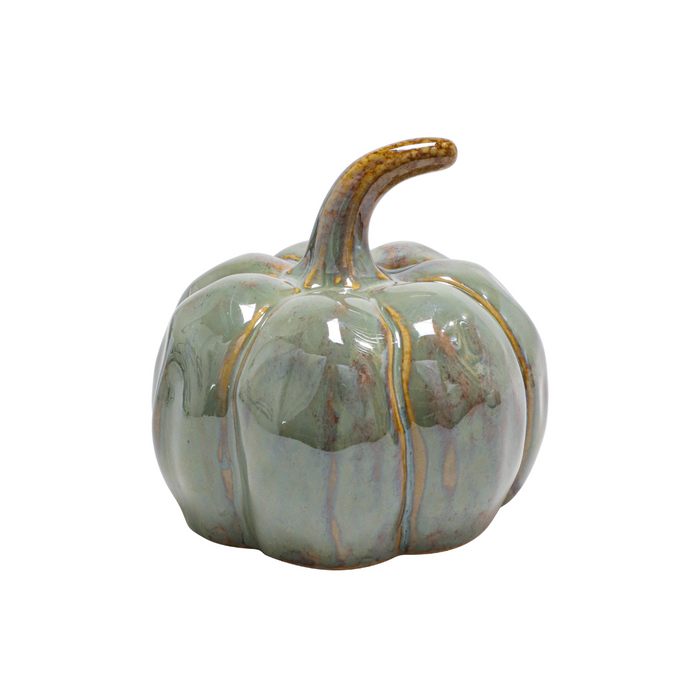 Green Ceramic Harvest Pumpkin