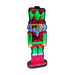 Decorative LED nutcracker figure with red, green, and gold colors on a white background