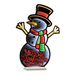 Decorative snowman with a top hat and scarf, featuring 'Merry Christmas' text on a white background.