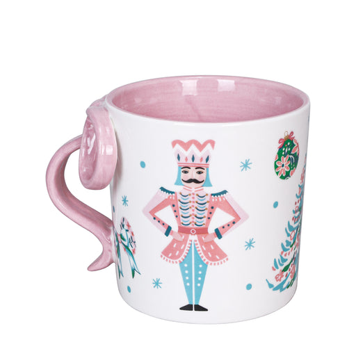 Mug with a nutcracker design on a white background